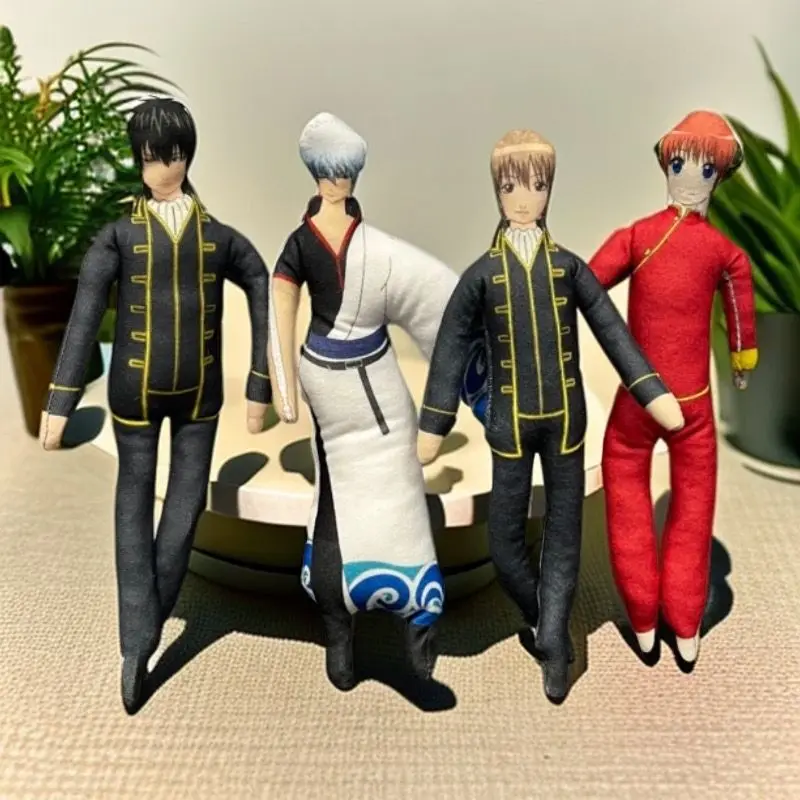 30cm Cartoon GINTAMA Abstract Doll Sakata Gintoki Hand and Foot Wire Plush Kagura Skeleton Movable White Edge Styling Doll