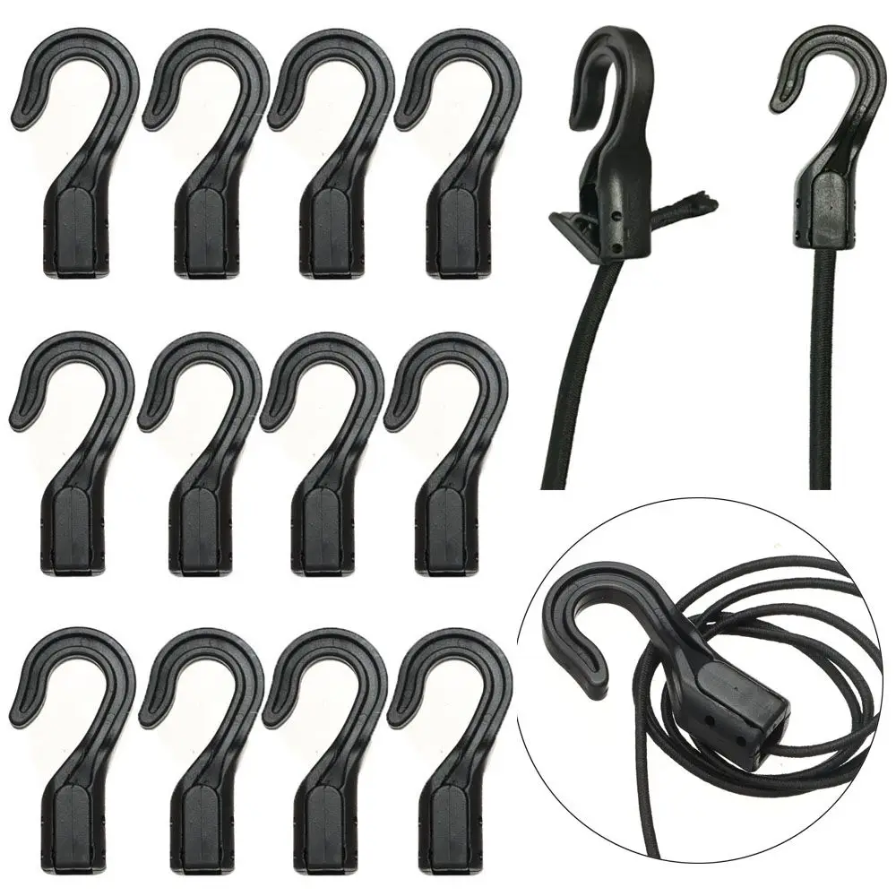 

5/10 Pcs Black Boat Kayak Accessories Open End Cord Snap Buckles Straps Hooks Elastic Ropes Buckles Camping Tent Hook