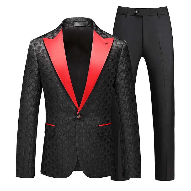 P042 New style wedding fancy suit best man suit suit men's suit two piece suit male groom dress dance