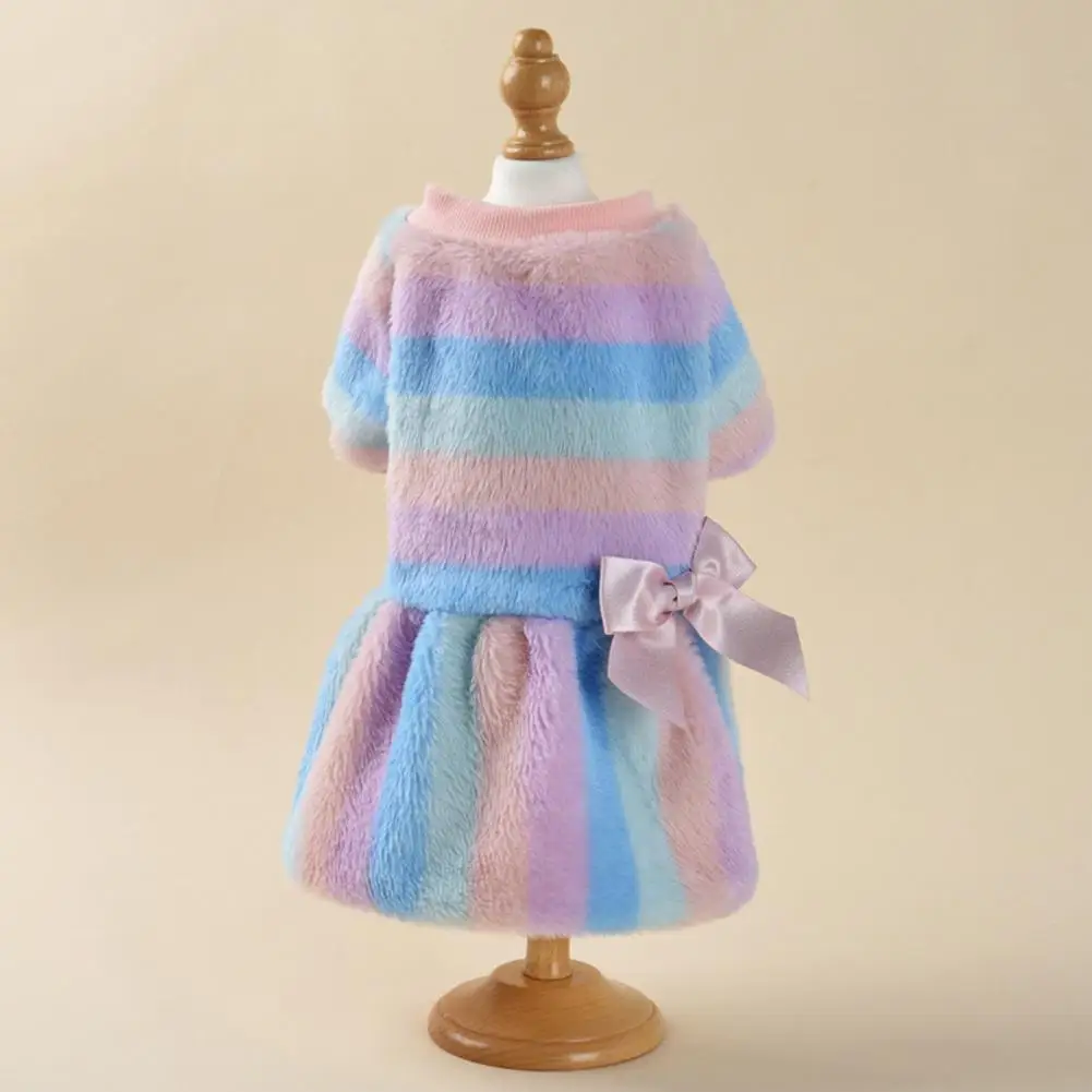 Winter Pet Dress Cute Pet Outfit Fashionable Winter Warm Pet Dress for Small Medium Dogs Cats Comfortable Plush Skirt