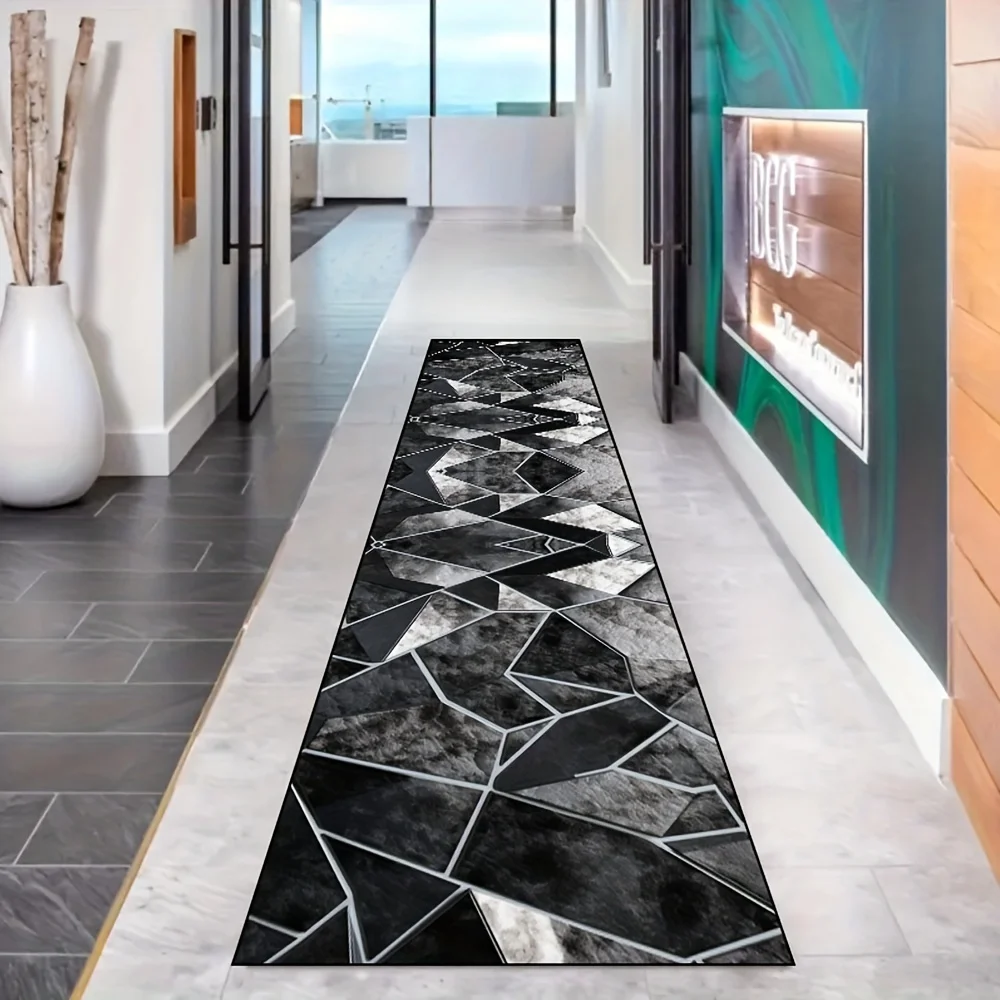 2PC Modern Light Luxury Geometric Kitchen Carpet Living Room Anti Slip Floor Mat Minimalist Sofa Coffee Table Foot Rug Decor