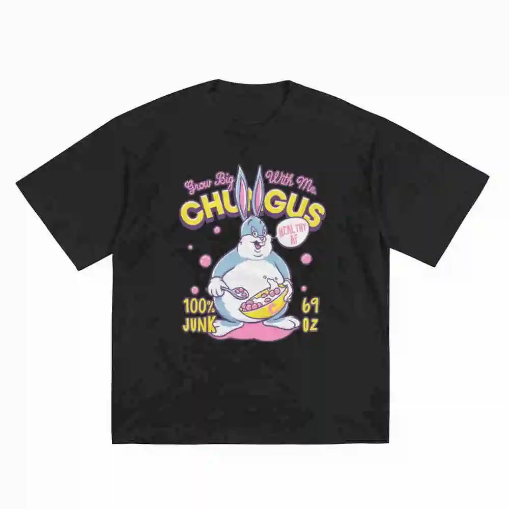 Big Chungus Cereal Grow With Mr Black Short Sleeve Tee 100% Cotton T-Shirt