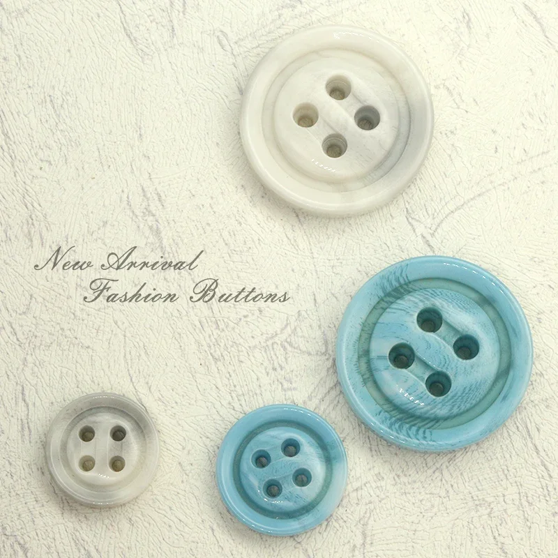 15-30mm 10pcs Blue Resin Button for Clothing Sweater Cardigan Coat White Suit Windbreaker Cuff Pant Sewing Accessories