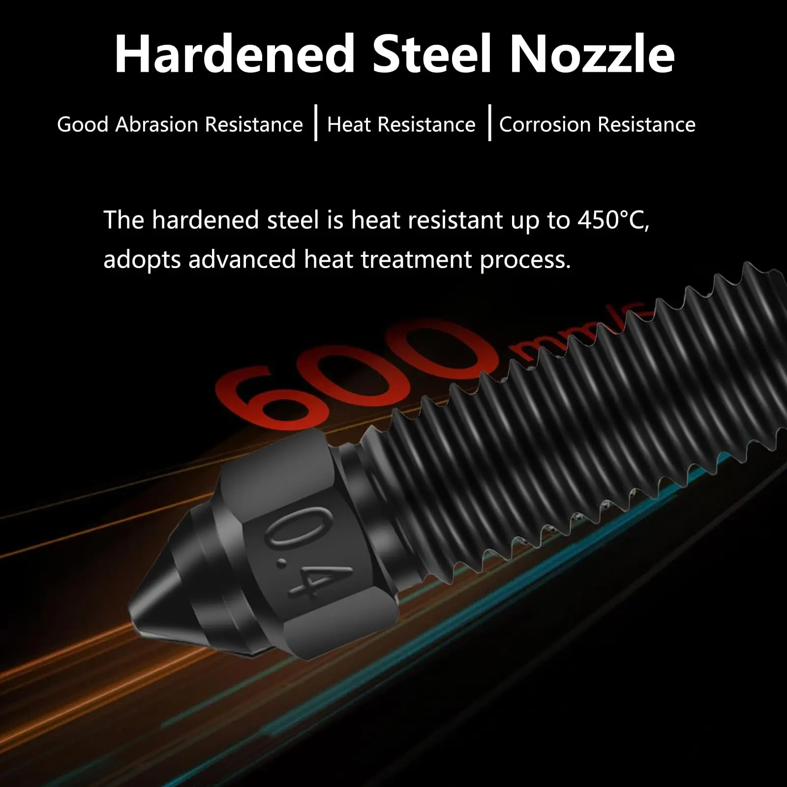 Creality Ender 3 V3 KE Nozzle Har Hardened Steel Nozzle Kit 0.2/0.4/0.6/0.8/1.0/1.2mm for K1 3D Printer Parts Non Stick Filament