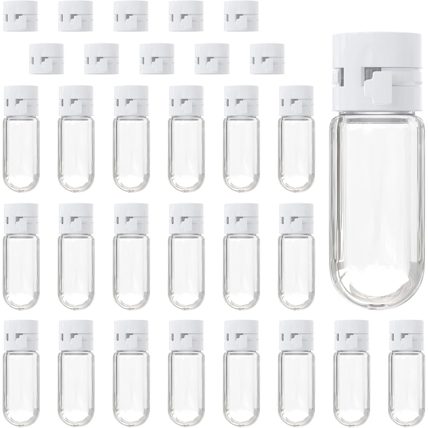 20-50 stuks doorzichtige lekvrije reisfles voor make-up verwijderaar en lotion, draagbare dispenser met flip-top essentie apart gebotteld