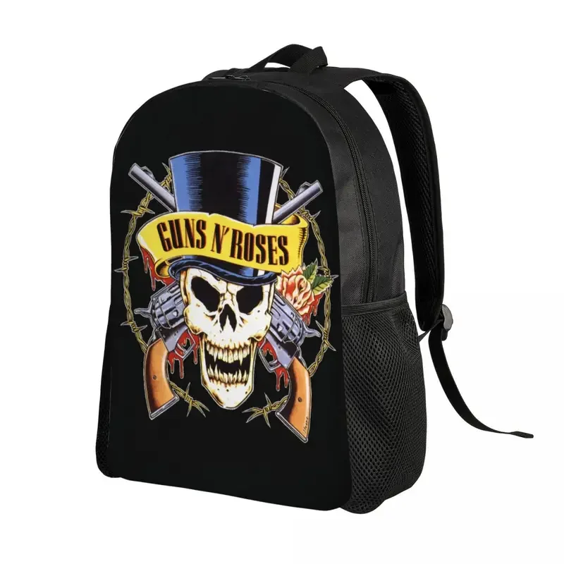 Customized Guns N Roses Backpacks Men Women Casual Bookbag for School College Bullet Logo Bags