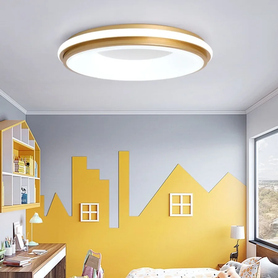 Imagem -02 - Nórdico Macaron Lâmpada de Teto Led Moderno Criativos Cor Circular Luminária Quarto Quarto de Criança Sala de Estar Home Lamp