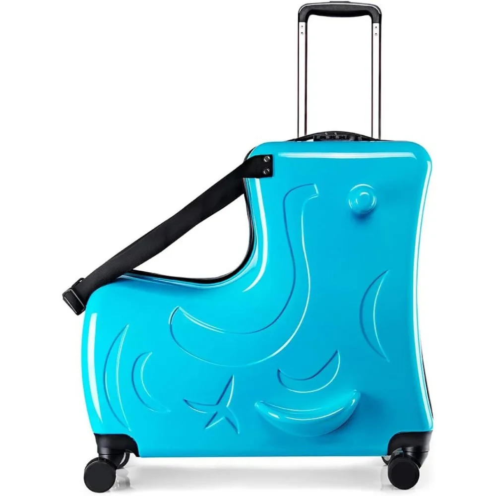 

N-A AO WEI LA OW Kids ride-on Suitcase carry-on Tollder Luggage with Wheels Suitcase to Kids aged 1-6 years old (20 Inch) Nice