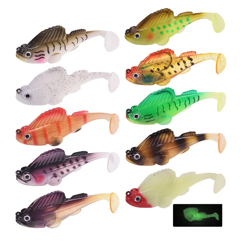 1 Pcs Silicone Wobblers Soft Bait 12g 22g Jig Lead Hooks Dark Sleeper Fishing Lure Artificial Tail Swimbaits for Pike Bass Trout