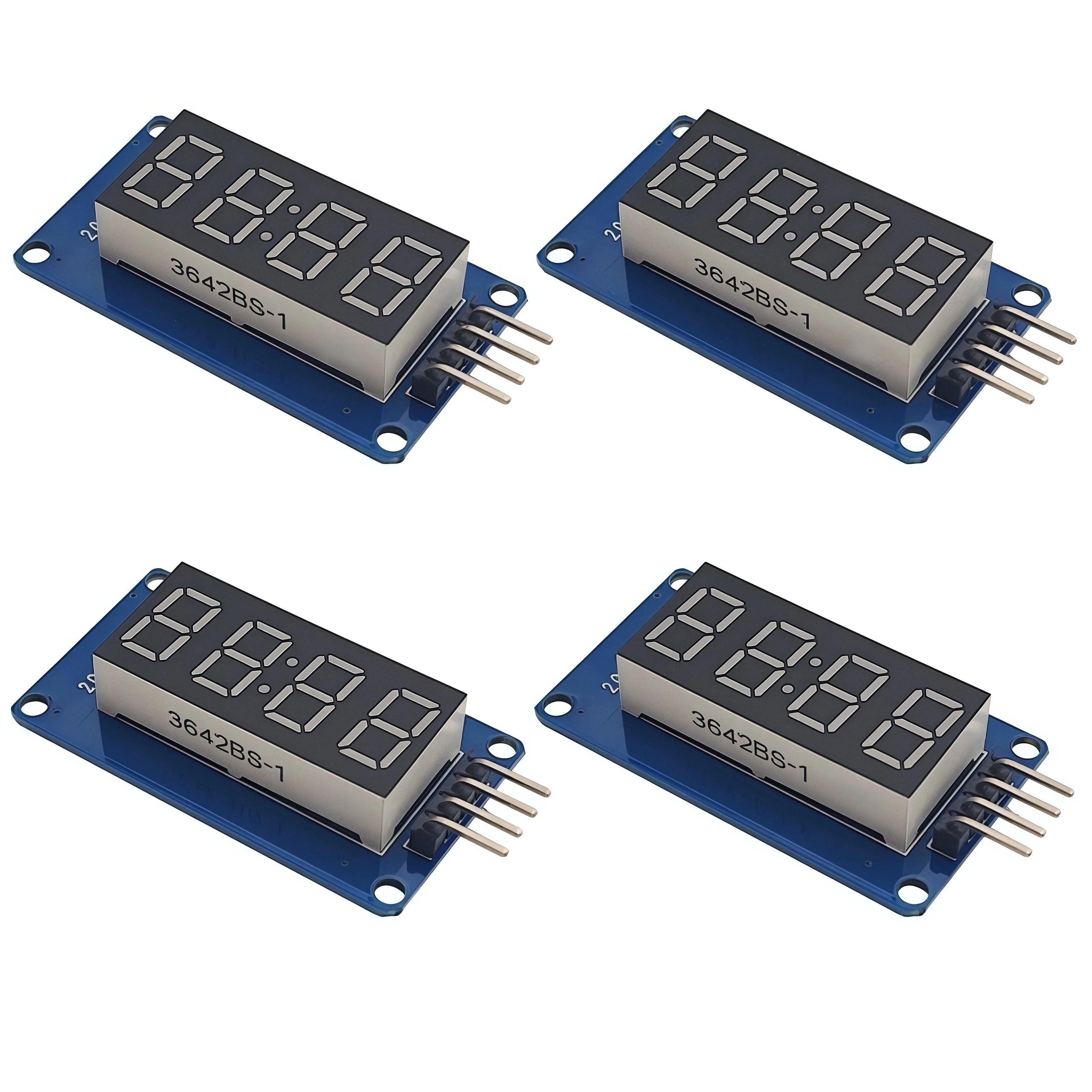 4PCS TM1637 0.36 inch 4 Bits Segment LED Display Module Red Digital Tube Board, for Arduino Raspberry Pi electronic DIY parts