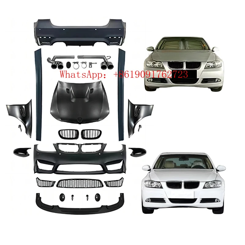 

Factory Hot Selling PP Plastic E90 2005-2008 Upgrade M4 Design Car Bumper Bodykit Accessories Hood Side Skirt for 3 Series E90 B