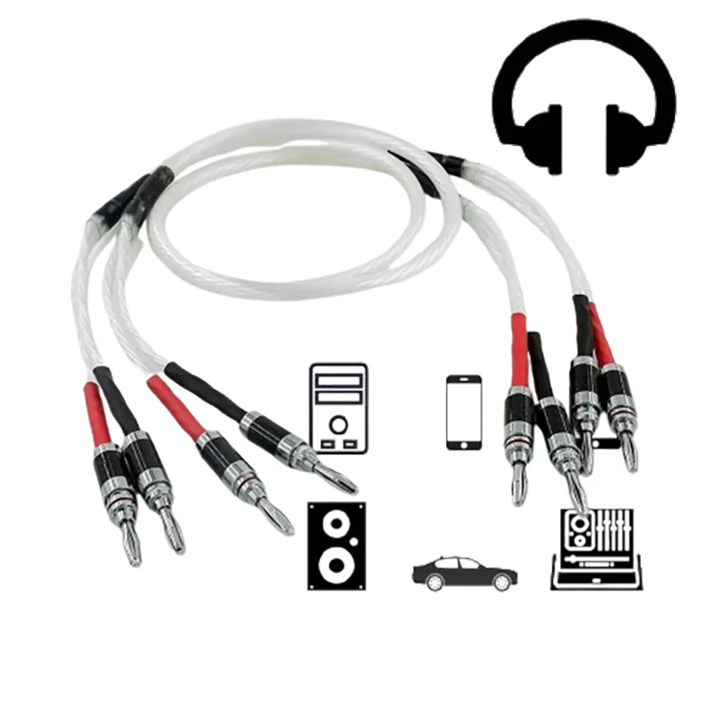 

Premium Duo Ag-Coated Loudspeaker Line Set: Reference-Grade 5N Oxygen-Free Copper with Spade & Banana Terminals​