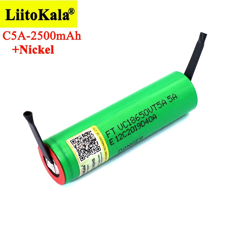 LiitoKala Новая литиевая батарея C5A 2600 мАч 18650 30 А разряд 18650VTC5 для аккумуляторов Power Bank + никелевые листы