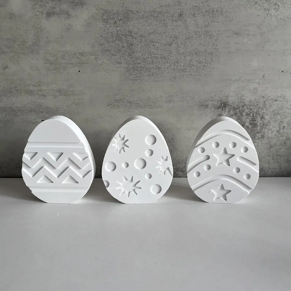 Lovely Egg Silicone Molds Easter Egg Plaster Concrete DIY Molds Eggs Candle Mould Home Decor Molds Home Handicraft Casting