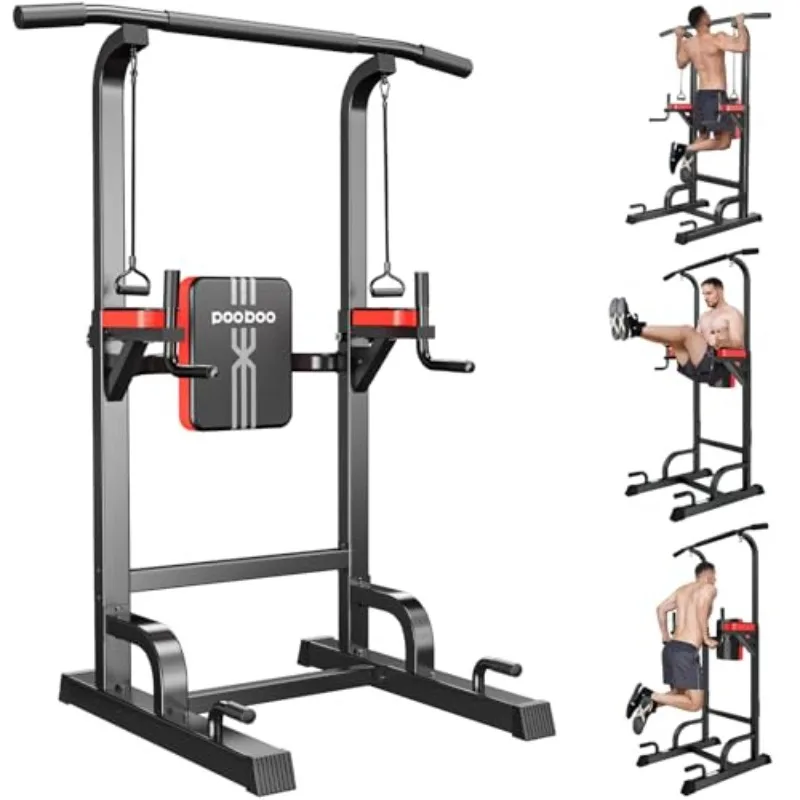 Pull Up Bar Power Tower Dip Station, 450LB Adjustable Home Gym Equipment
