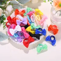 1 Baby Color Mixed Bow Headband Set Suitable All Seasons,mini Bow Design Cute Playful Material Soft Not Damaging Hair 4