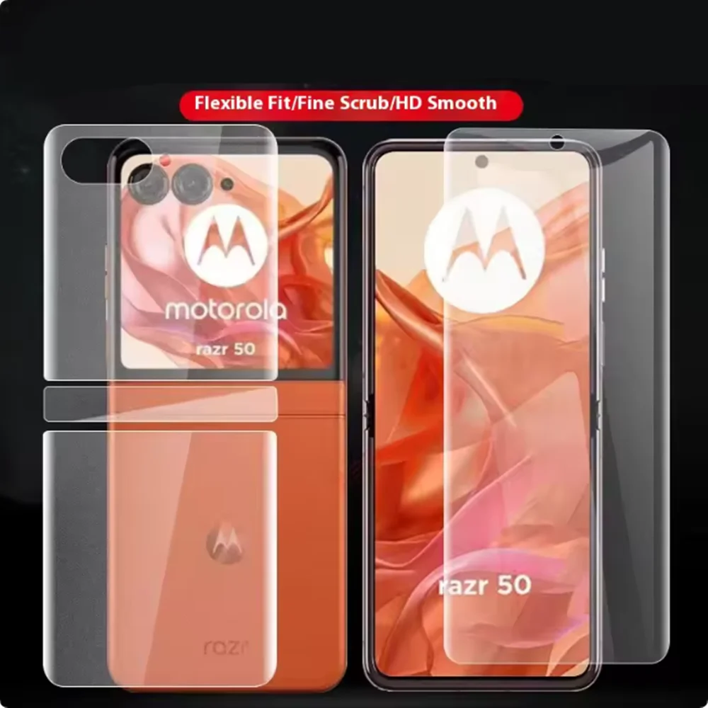 Película de hidrogel macia 3 em 1 para Motorola Razr 60 Ultra Razr40 Plus, protetor de tela para Moto Razr 50 Ultra, não é película protetora de vidro.