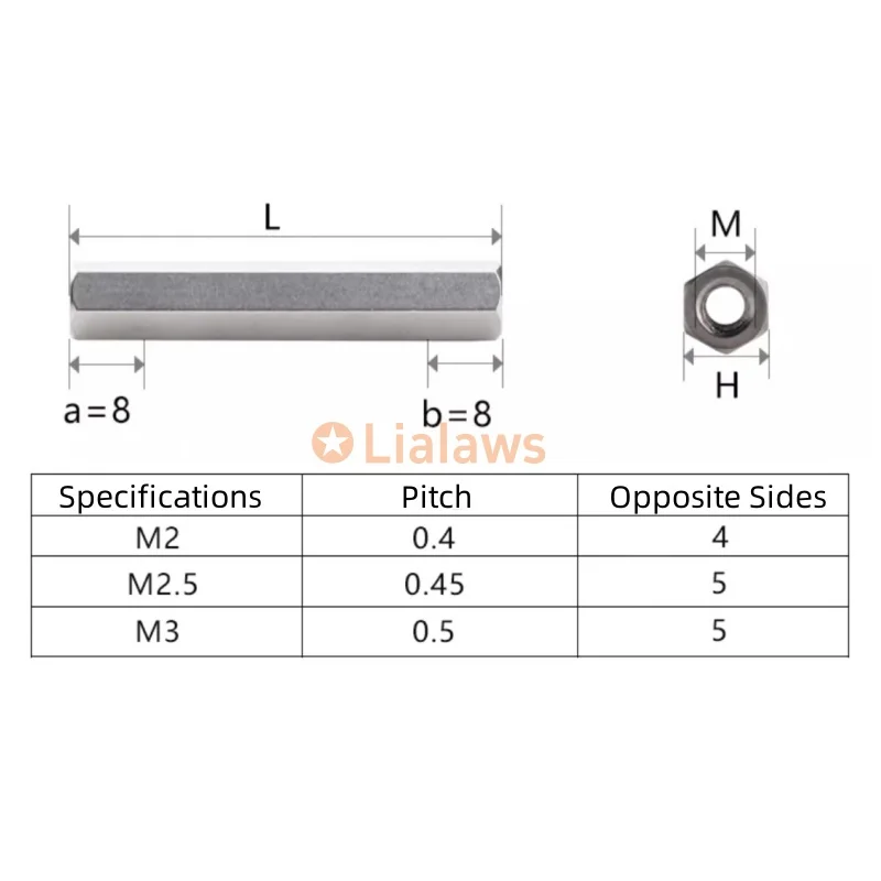 10pcs M2 M2.5 Aluminium Alloy Hex Standoff H=4/5mm Length 5~60mm Colour Aluminum Column Standoff Spacer Hexagon Stud Screw