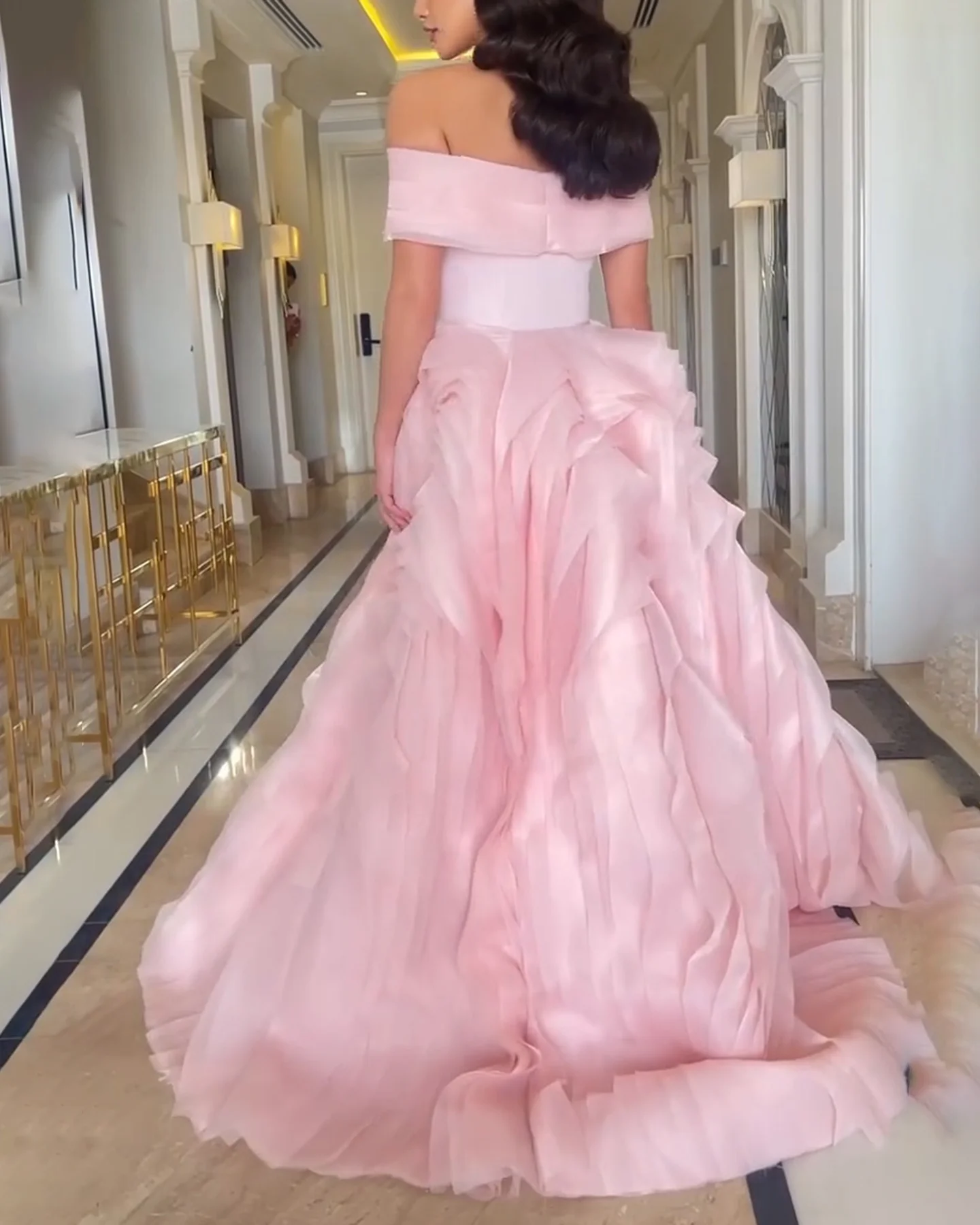 FOLOBE Off-shoulder roze avondjurk bescheiden zeemeermin ruches mode galajurk voor vrouw bruiloft feestjurk op maat