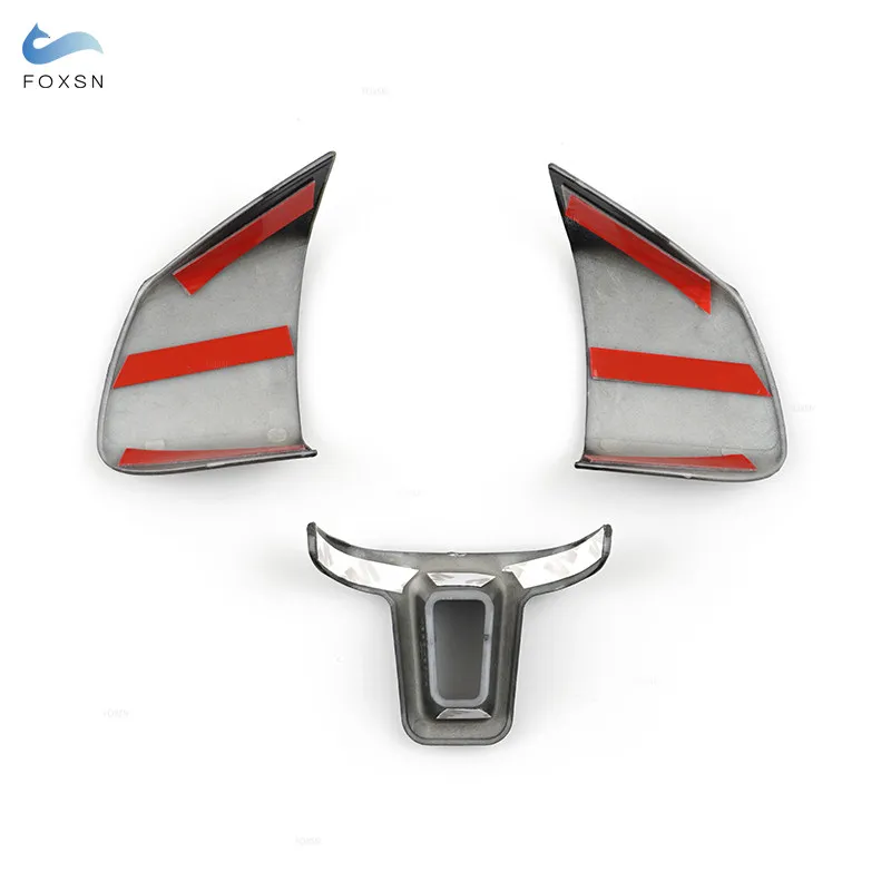For VW Golf 6 MK6 Jetta Bora Polo Touran Caddy Eos 3pcs Car Steering Wheel Panel Cover Trim ABS Carbon Fiber Grain Accessories
