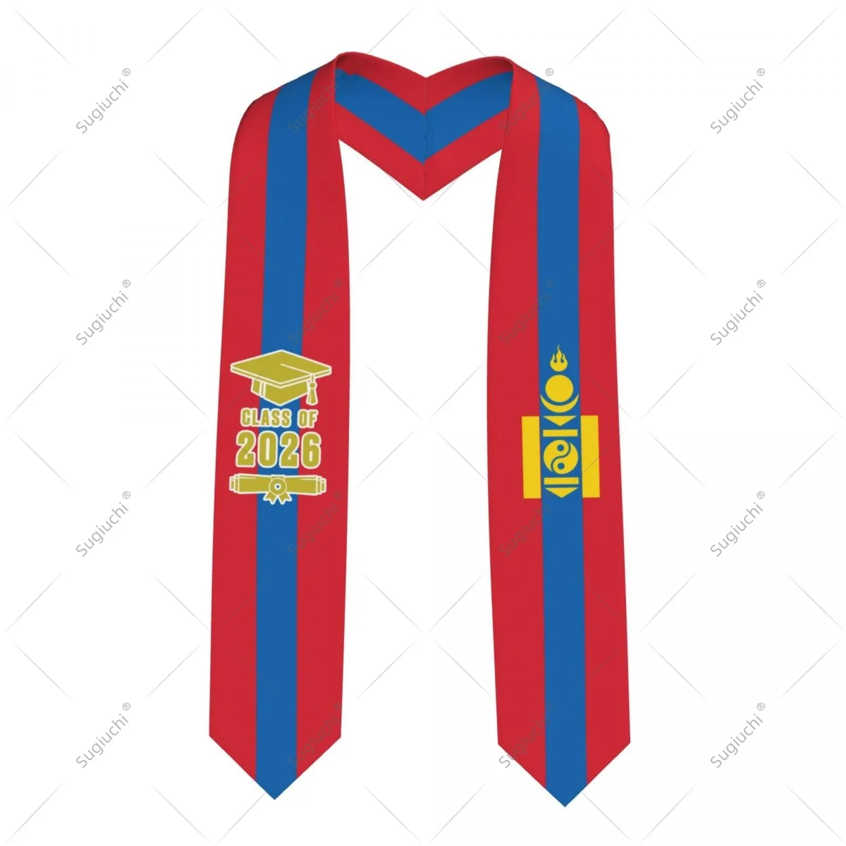 Mongolia Flag Class Of 2026 Graduation Stole Sash Scarf For International Students Proud Ceremony Adult Unisex