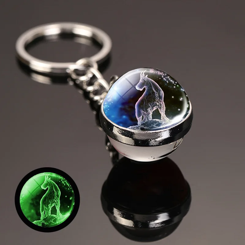 Solar system planetary keychain Galaxy Nebula Luminous Keychain Moon, Earth, Sun, Double-sided Glass Ball, Keychain Gift