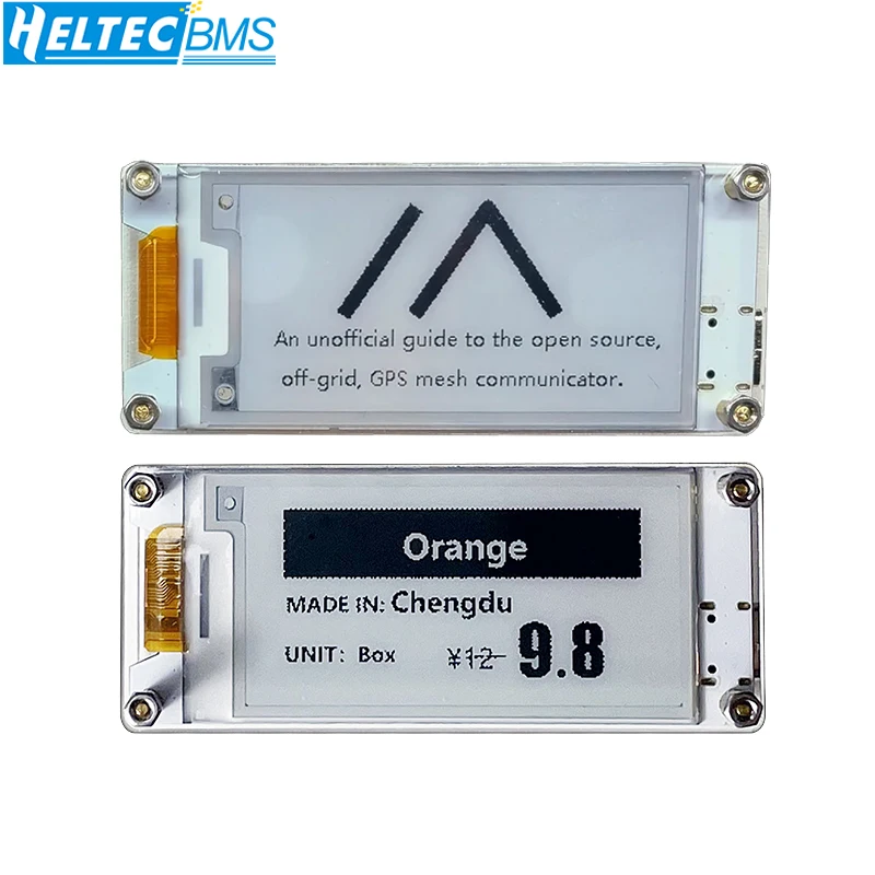 2PC Heltec Meshtastic ESP32 Wireless Paper Eink Display Smart Price Tag via Bluebooth SX1262 LoRa and WiFi