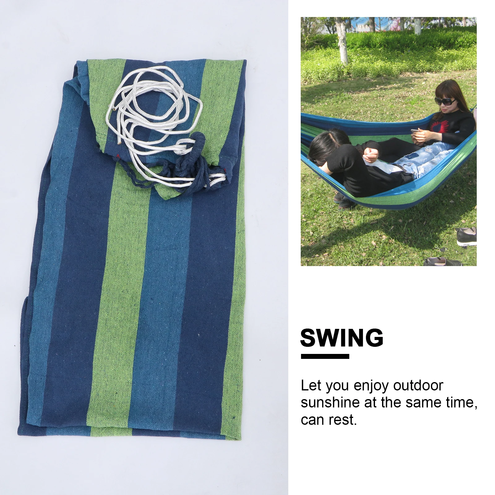 

Outdoor Hammock Chair Canvas Swing Kids for Trees Lightweight Travel Hammocks Camping