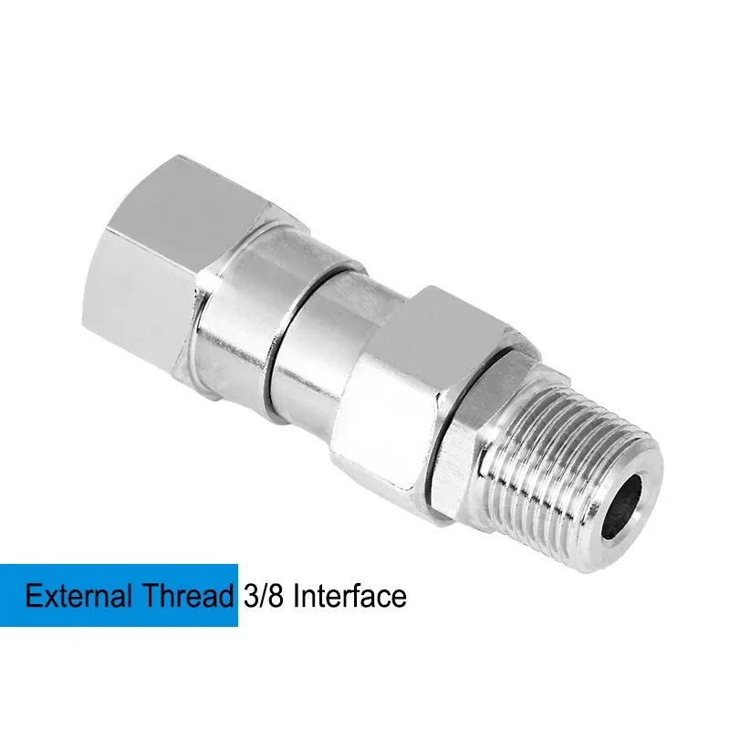 High Pressure Washer Swivel Joint Stainless Steel Anti Winding Connector NPT 1/4 3/8 Female Male Thread Hose Adapter Fitting ﻿ view 4