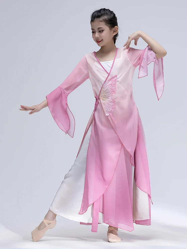 

Classical Dance Costume Girls Practice Clothes Floating Fairy Long Chinese Dance Ethnic Dance Stage Performance Clothes
