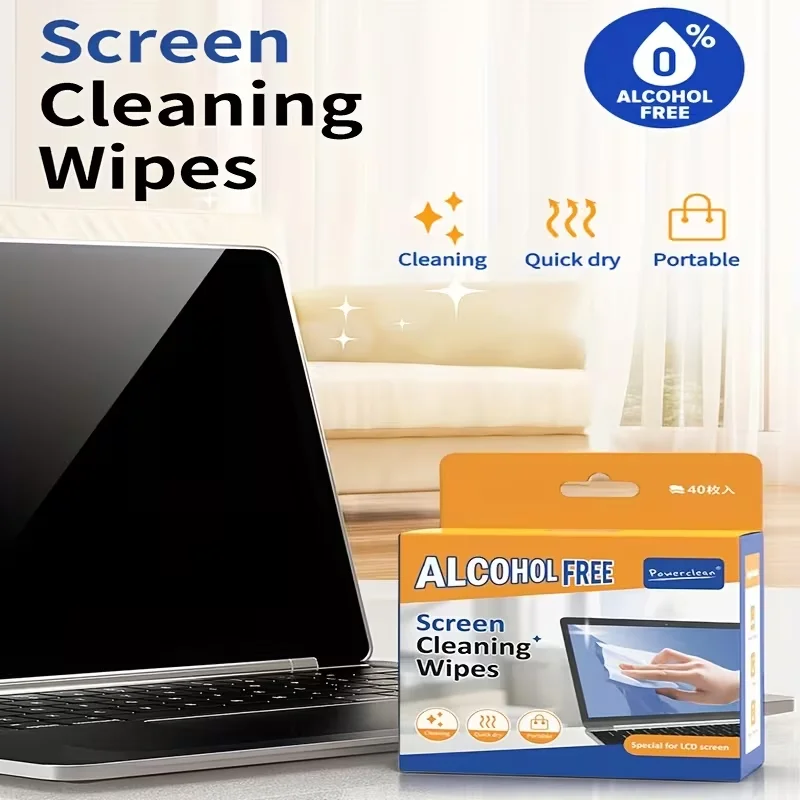 Large size 14×20cm (5.51× 7.87inch ) lens cleaning wipes, anti-fog, removes dust and fingerprint residue; suitable for glasses, mobile phones, laptops, camera lenses, 40 wipes per box