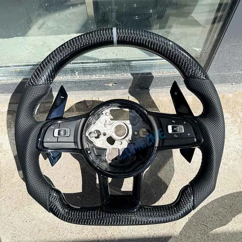 Specially designed sporty carbon fiber steering wheel modification for Volkswagen Golf GTI7/RLine/GTS/Tiguan