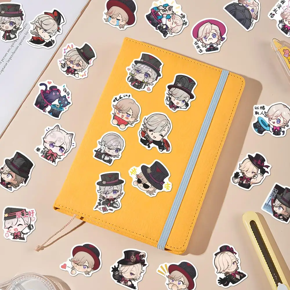 55 قطعة من ملصقات Genshin Impact Lyney اللطيفة للكمبيوتر والهاتف المحمول DIY ملحقات ألعاب الديكور للأولاد ملصق لعبة هدية #5