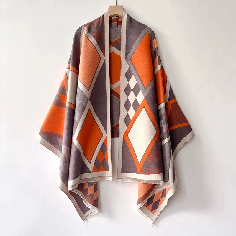 

Новинка 2025 года, женский модный брендовый полосатый шарф, роскошные осенне-зимние теплые шали, шарф с принтом, пашмина Mujer Femme, платок Bufanda