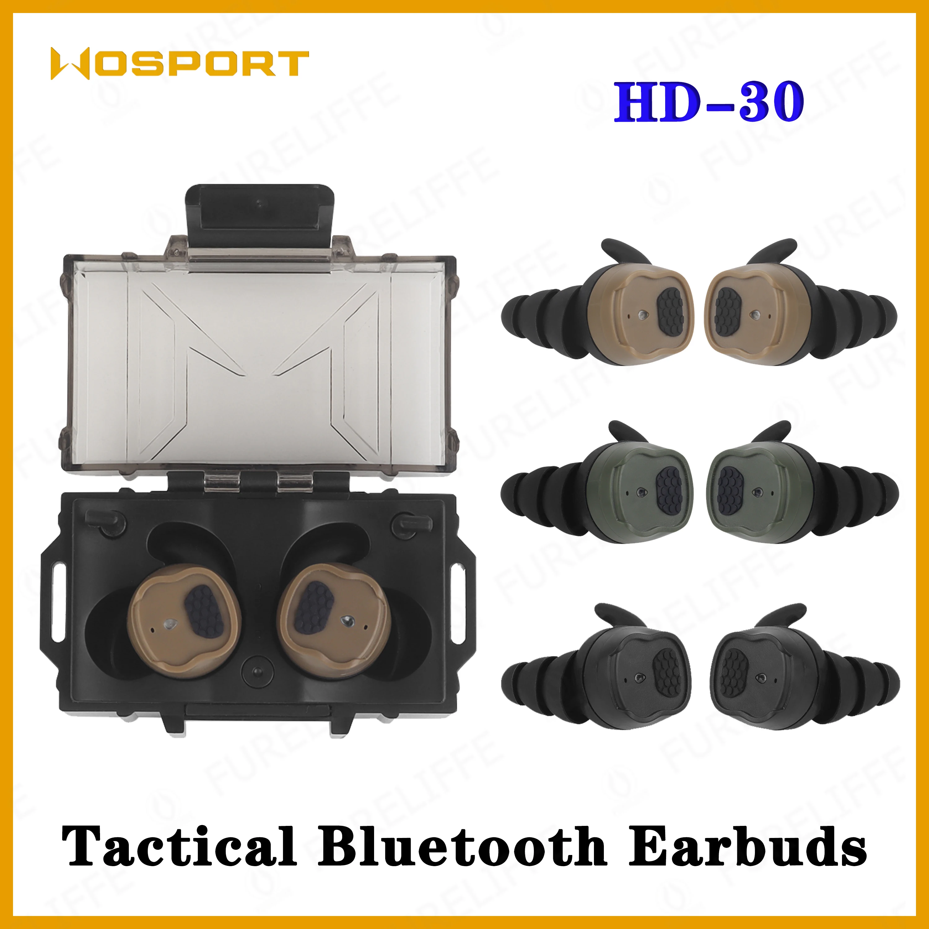 Tactical Bluetooth 5.3 Interconnect Headset，Electronic Sound Pickup&Noise Reduction,Hearing Protective Earplugs TYPE-C Charging