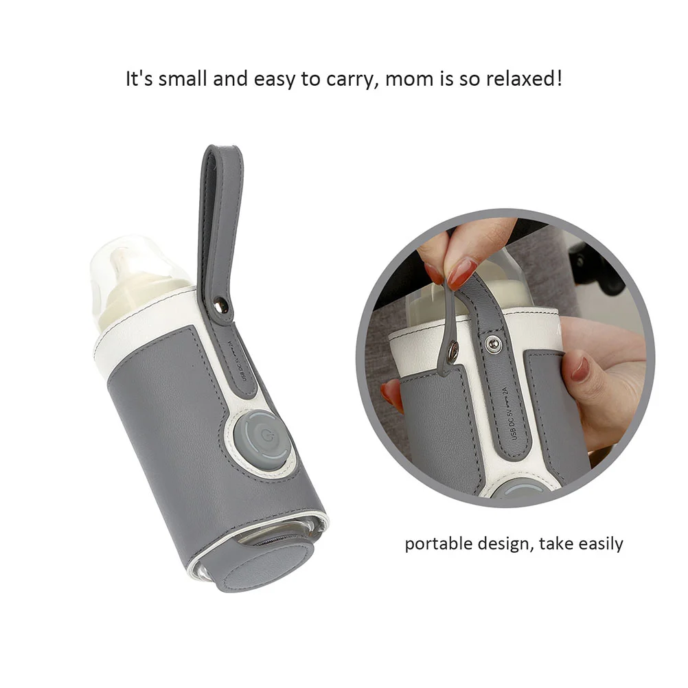 

USB Bottle Warmer Milk for Baby Outdoor on The Go Breastmilk Pu Mommy Hospital Bag Portable