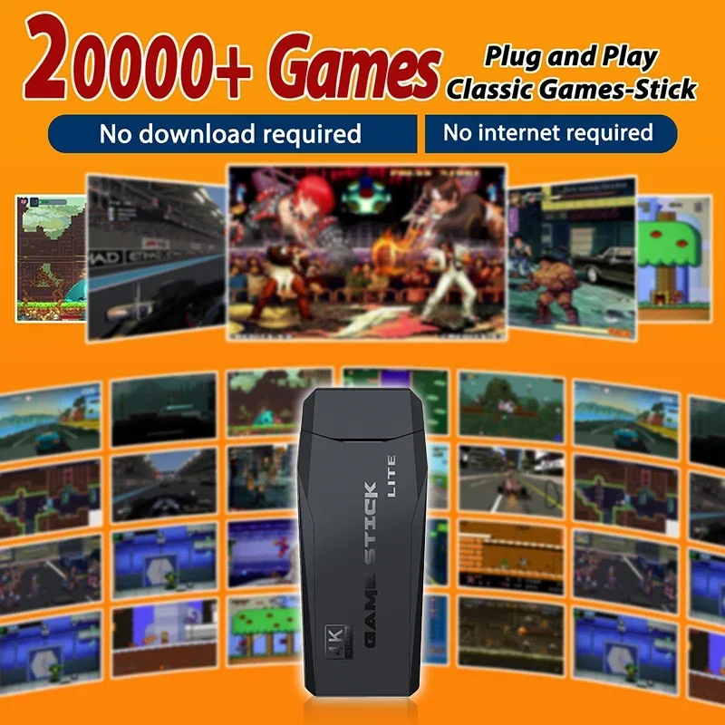 4K جديد لعبة فيديو وحدة التحكم 20000 ألعاب 2.4G وحدة تحكم لاسلكية المحمولة لعبة التلفزيون عصا الرجعية يده لعبة لاعب لعيد الميلاد هدية