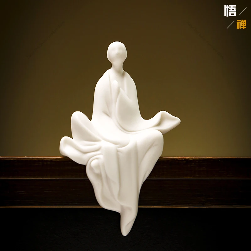 Ceramic Buddha Figurines Modern Aesthetic Bedroom Living Room Figurines & Miniatures Vestibule Cabinet Home Decor Estatua FYFM