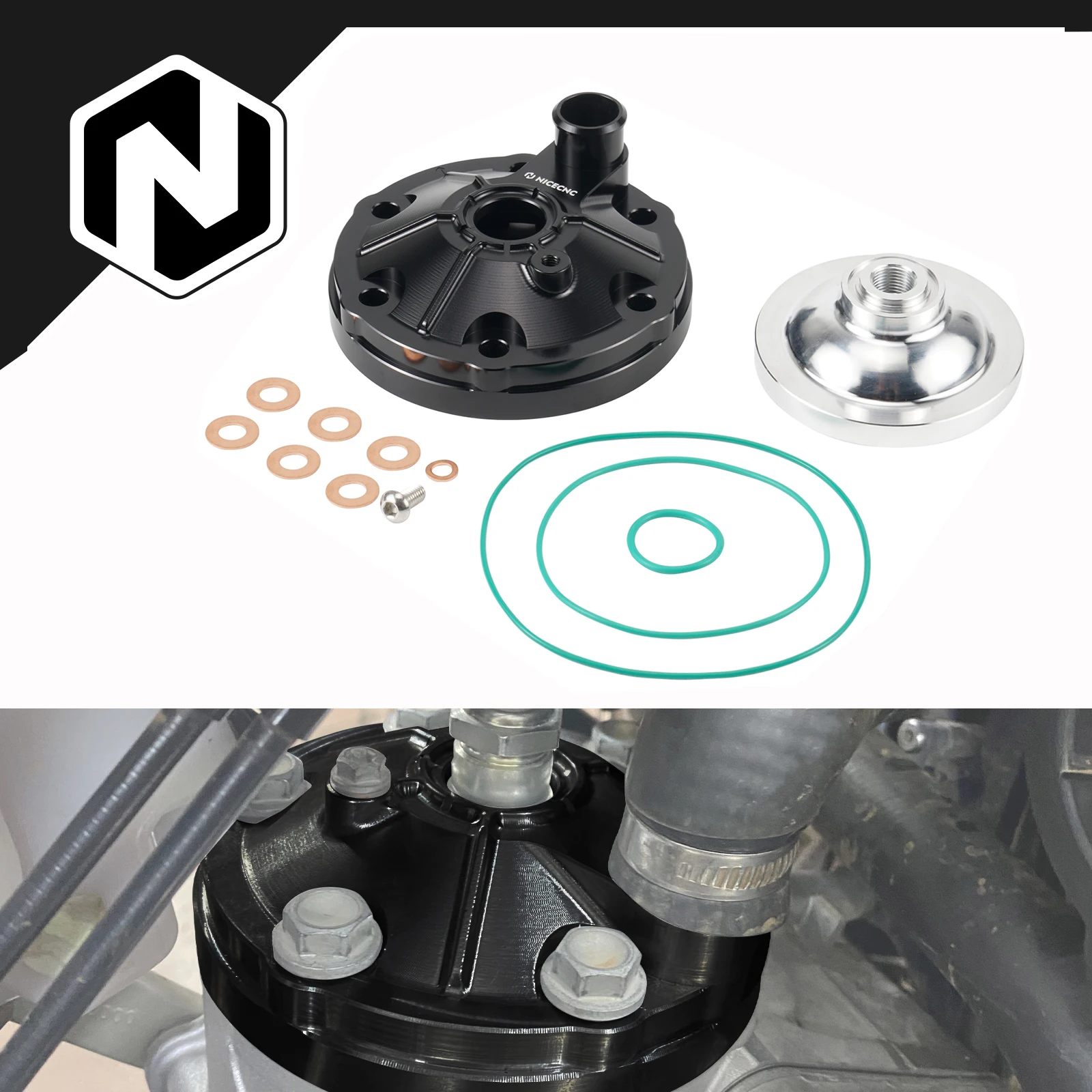 

For KTM 300 EXC 2024-2025 NICECNC Aluminum Cylinder Head Kit 300 XCW 24-25 For Husqvarna TE 300 TE300 GasGas EC 300 2024-2025