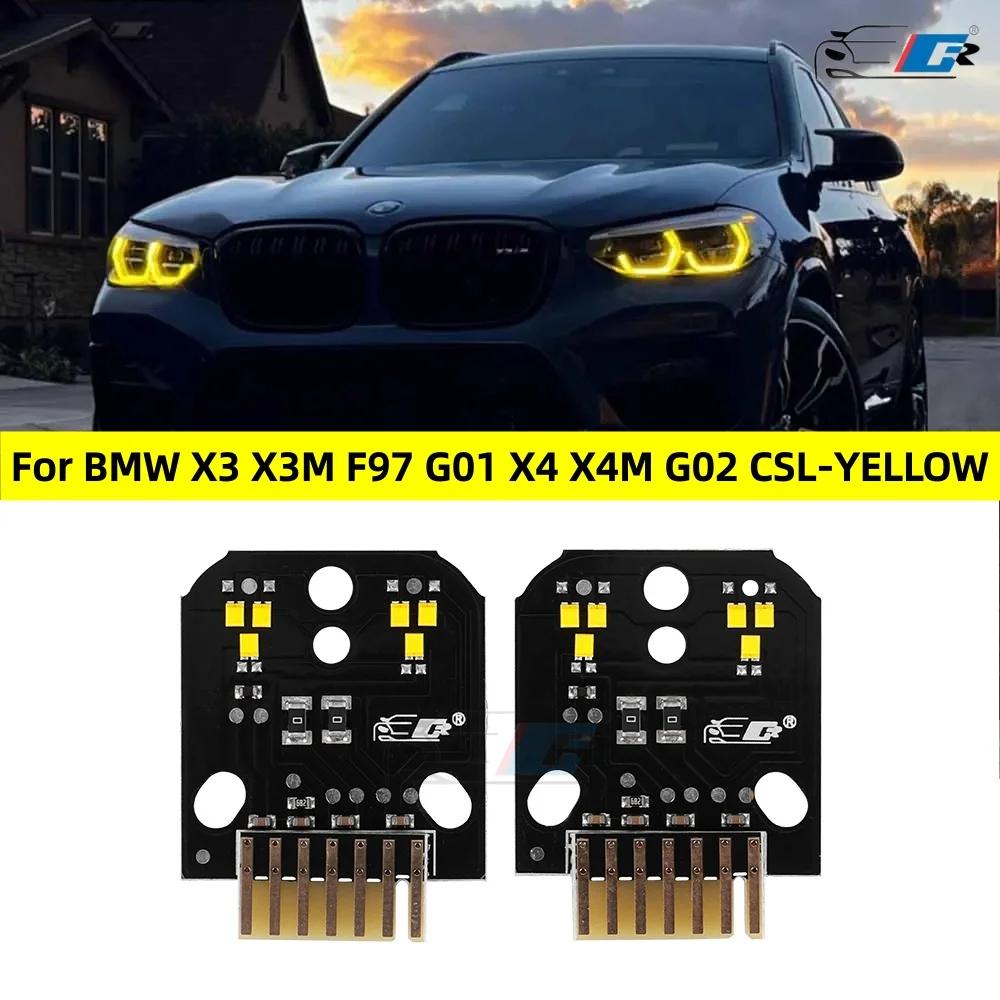 CSL Yellow DRL Angel Eye LED Board Adaptive Headlight 63117466107 63117466108 for BMW X3 X3M F97 G01 X4 X4M G02 F98 2017-2021