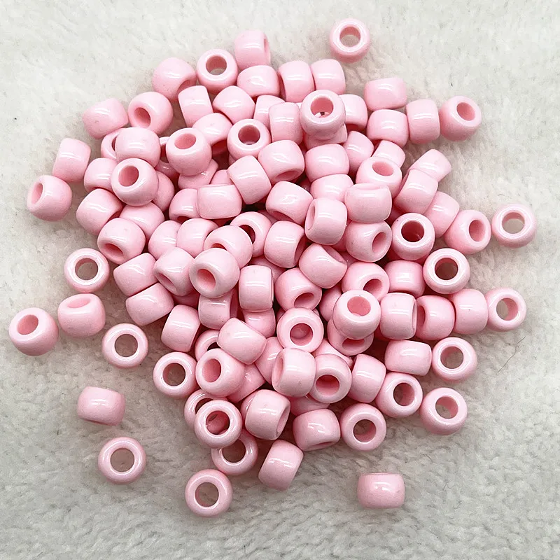 50pcs 6X9mm Big Hole Acrylic Beads Spacer Loose Beads for Jewelry Making DIY Handmade Bracelet Accessories