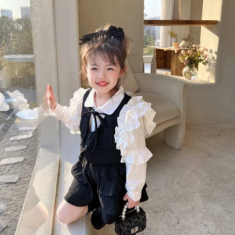 Girls Suits 2022 Autumn New Children\'s Clothing Autumn Clothing Trendy Children\'s Clothing Korean Clothes Two-piece Set