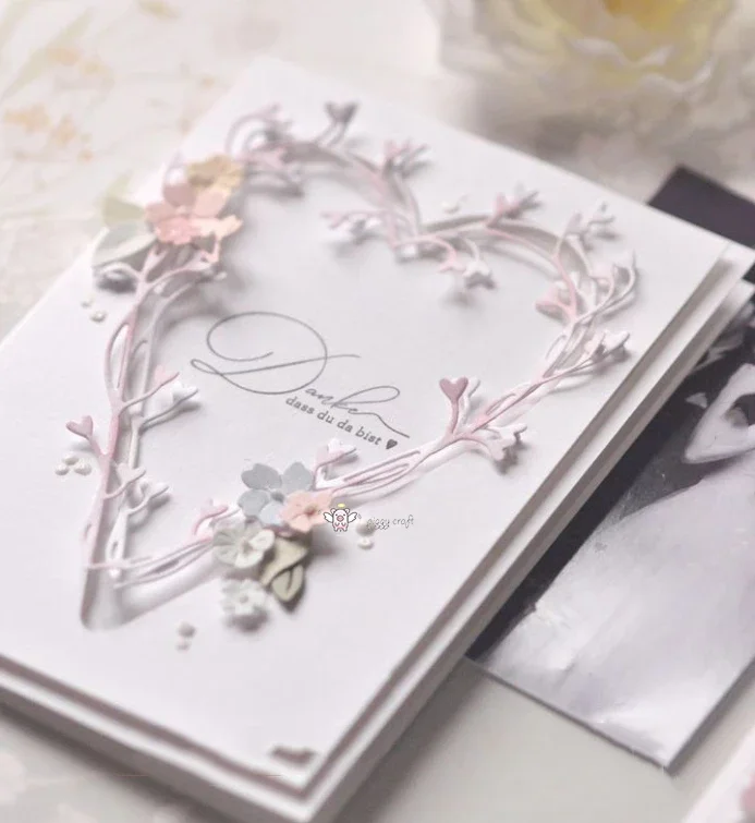 Piggy Craft metalowe matryce do wycinania matryce do wycinania listwy liści love frame Scrapbook papier rzemieślniczy nóż forma ostrze dziurkacz