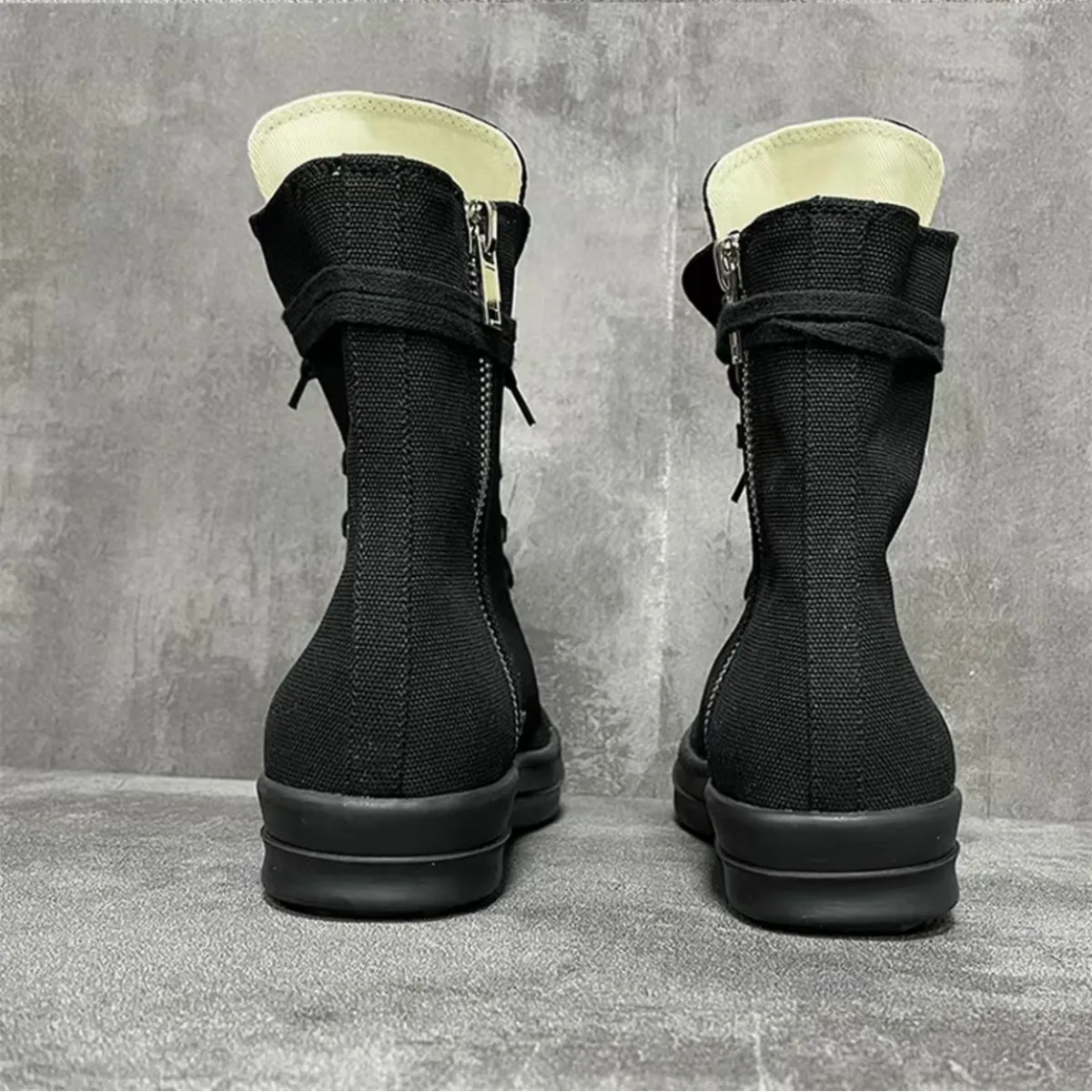 Ro Classic Boots Men Shoe Women Sneaker Full Black Canvas High Top Shoes Casual Sneakers Zipper Lace Up Luxury Ankle Boot