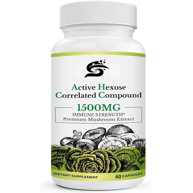 1500mg Supplement Of Active Hexagonal Related Compounds, Natural 8 Mushroom Extract Supplement