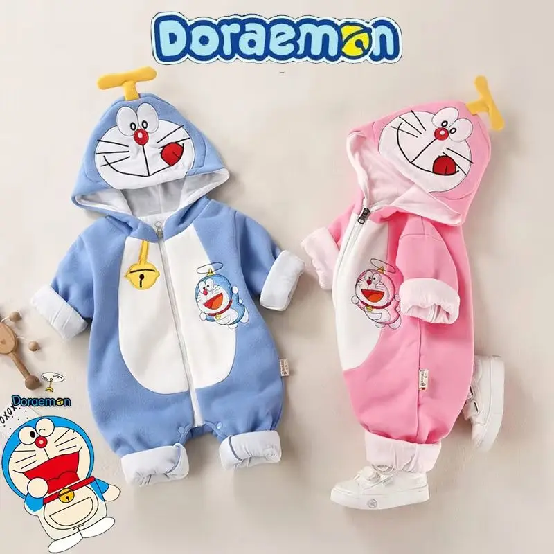 Doraemon Newborn Clothes Autumn Suit Cute Long Sleeve Romper Baby Jumpsuit Spring Autumn Outer Wear Baby Out Clothe Winter