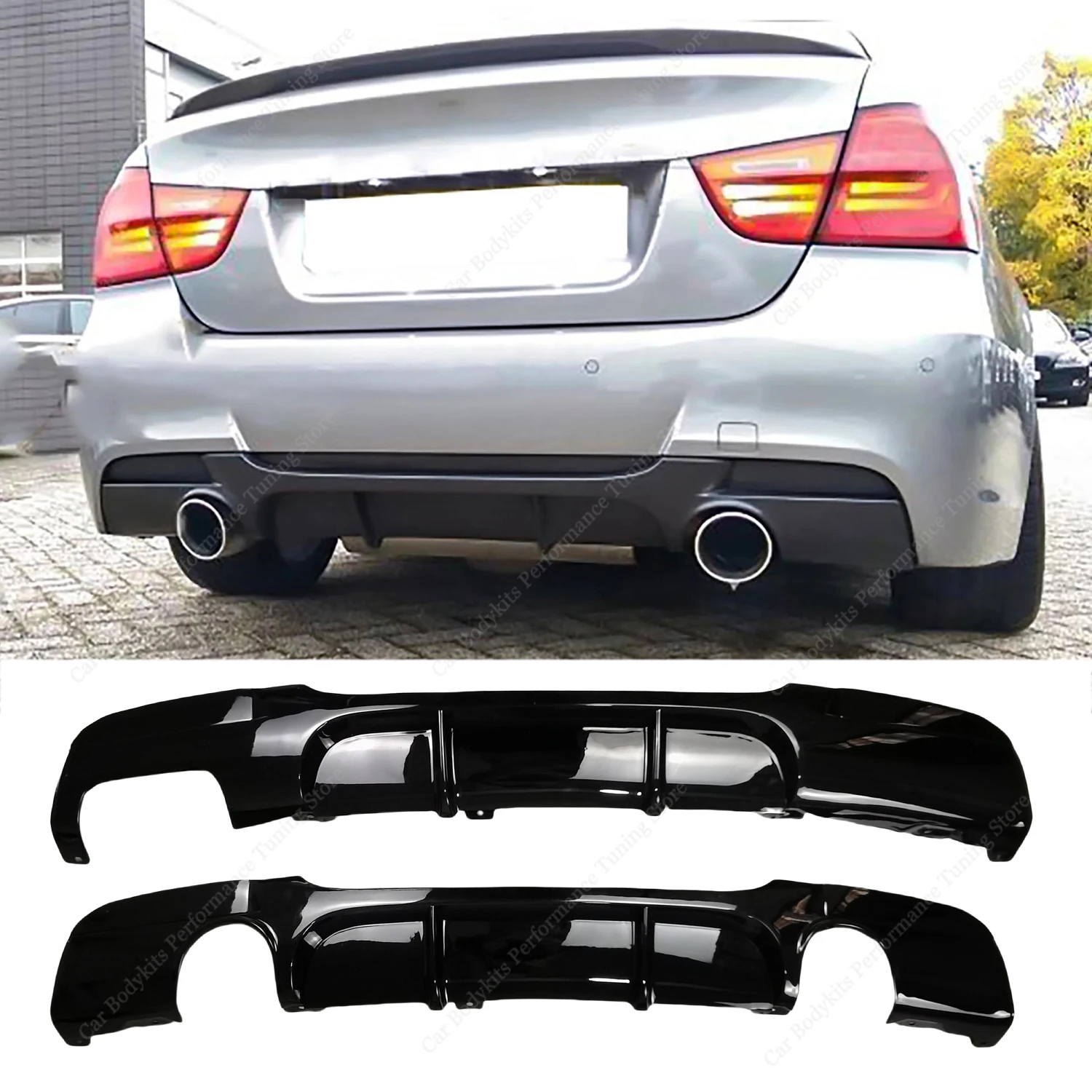 

MP Style Gloss Black Rear Diffuser For Bmw E90 E91 320i 320d 325d 330d 335i 2005-2012 4-Door M Sport Rear Splitter Lip Bodykits