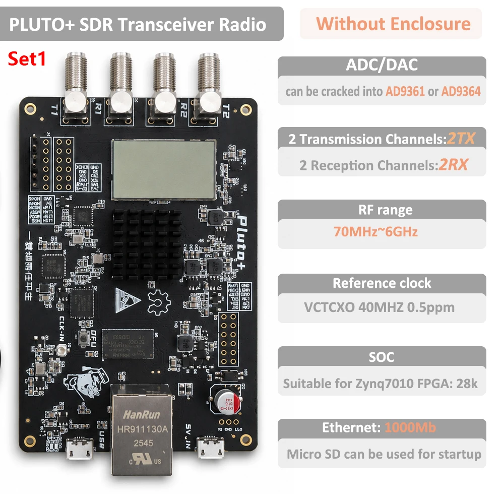 Improved Version PLUTO+ ZYNQ7010 AD9363 SDR Transceiver 70MHz-6GHz Software-Defined Radio Based On ADALM-PLUTO Development Board