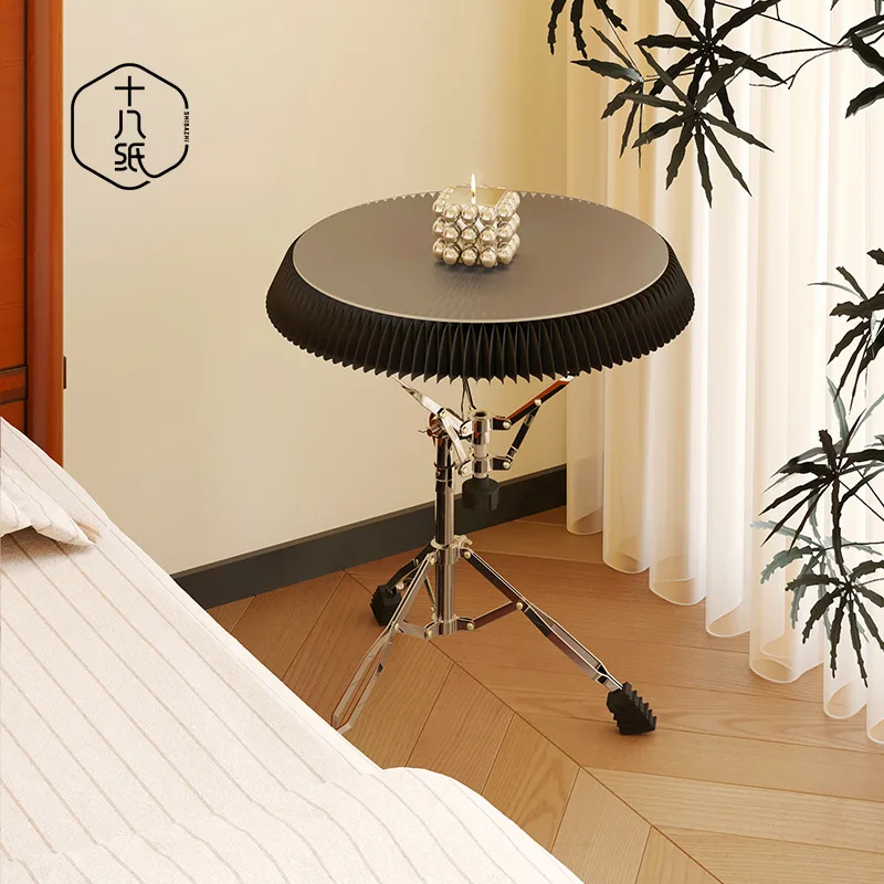 Eighteen Paper Yuanjie Side Table: Creative Sofa Side Table, Movable Living Room Art Table, Small Bedside Table, Round Side Tabl