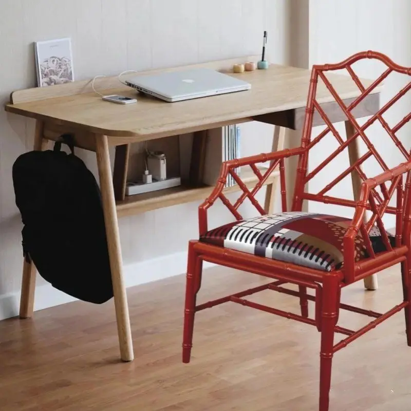 Nanyang retro solid wood new Chinese bamboo joint, study leisure chair tea house hollowed out old dining chair B & B armchair